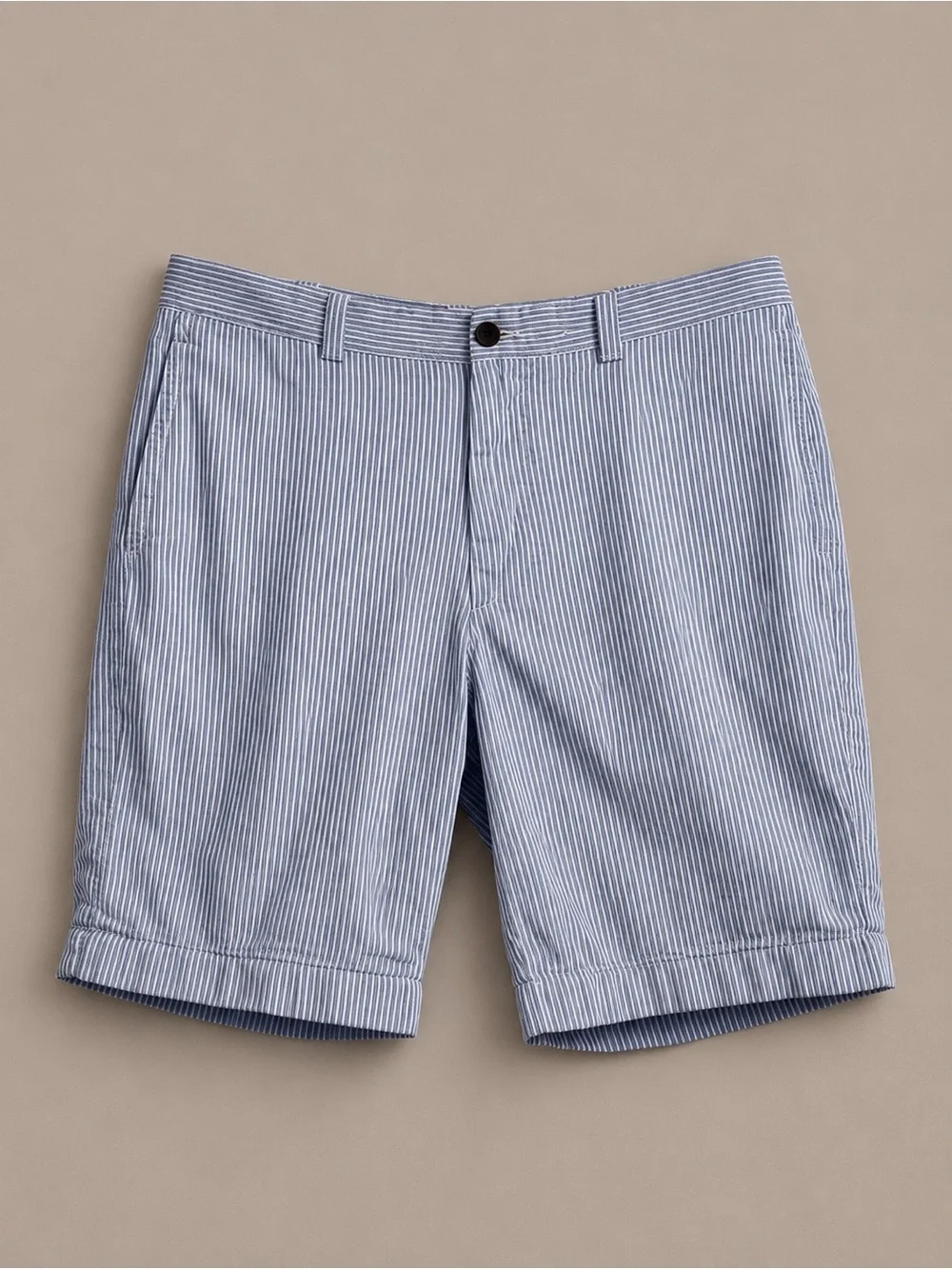 J.Crew Men’s Seersucker Shorts Size 36 Blue White Stripe Cotton Summer Preppy